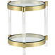 York 21.5 X 19.5 inch Brass End Table